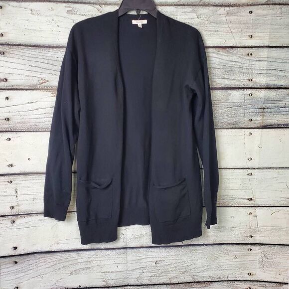 Maurices Black Open Front Cardigan Women’s Medium Pockets Lightweight - Picture 1 of 5